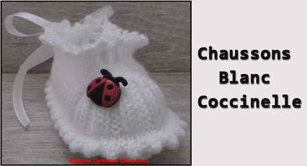 Chaussons blanc coccinelle