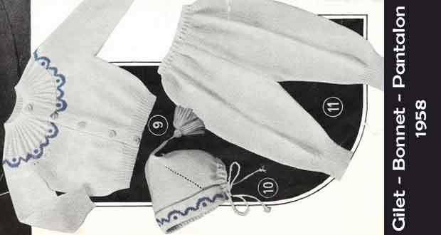 Gilet Bonnet et Pantalon 1958